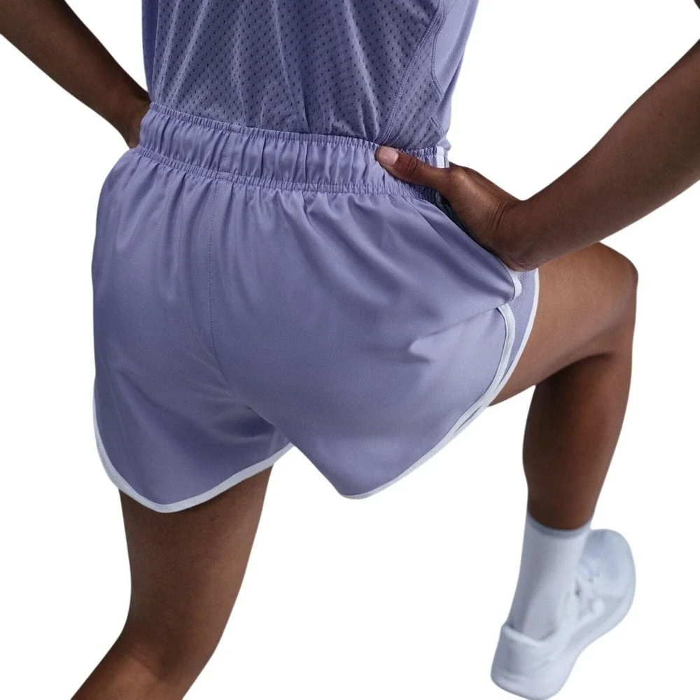 Nike Womens Dri-FIT Tempo Mid-Rise Brief-Lined Running Shorts Purple Small